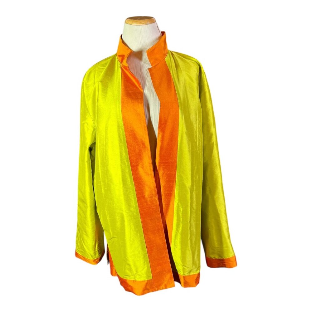 NWT UC2 Under Construction Size XL Silk Jacket Open-Front Reversible Orange - Picture 4 of 12